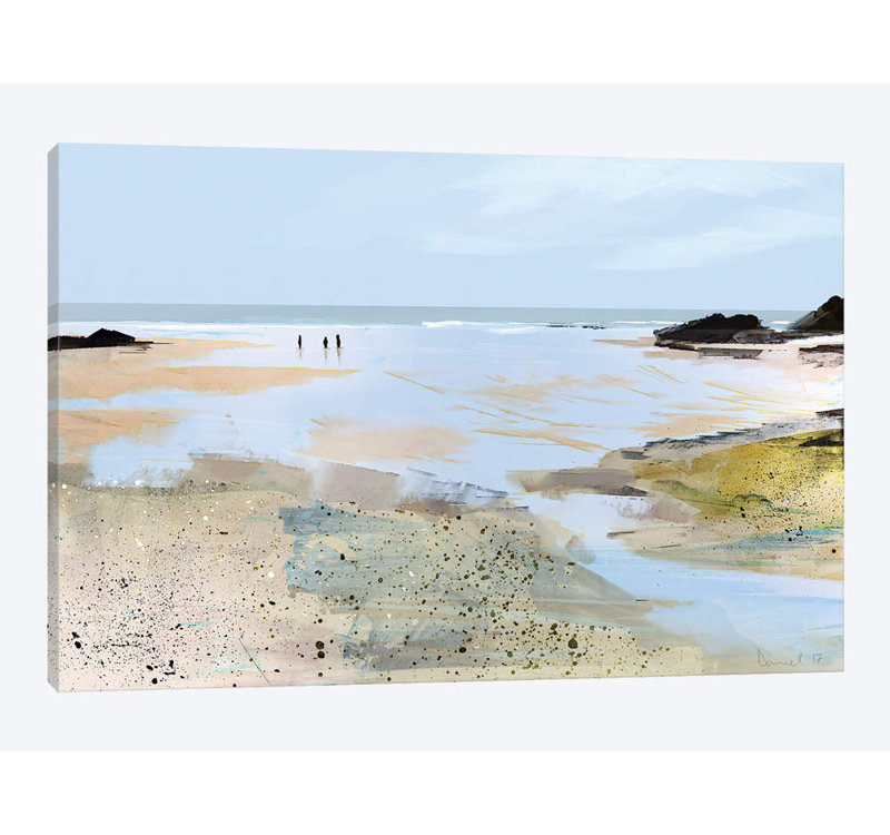 Vue sur la mer, impression d’art graphique, H 12 po x l 18 po x P 1,5 po, Toile tendue