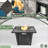 32-Inch Propane Gas Fire Pit Table with Glass Wind Guard, 50000 BTU Square Steel Design for Patio and Garden - Gray