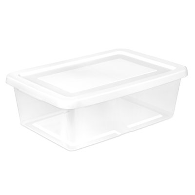 Sterilite 12 Qt Storage Box, Stackable Plastic Container Home Organizer, 45 Pack