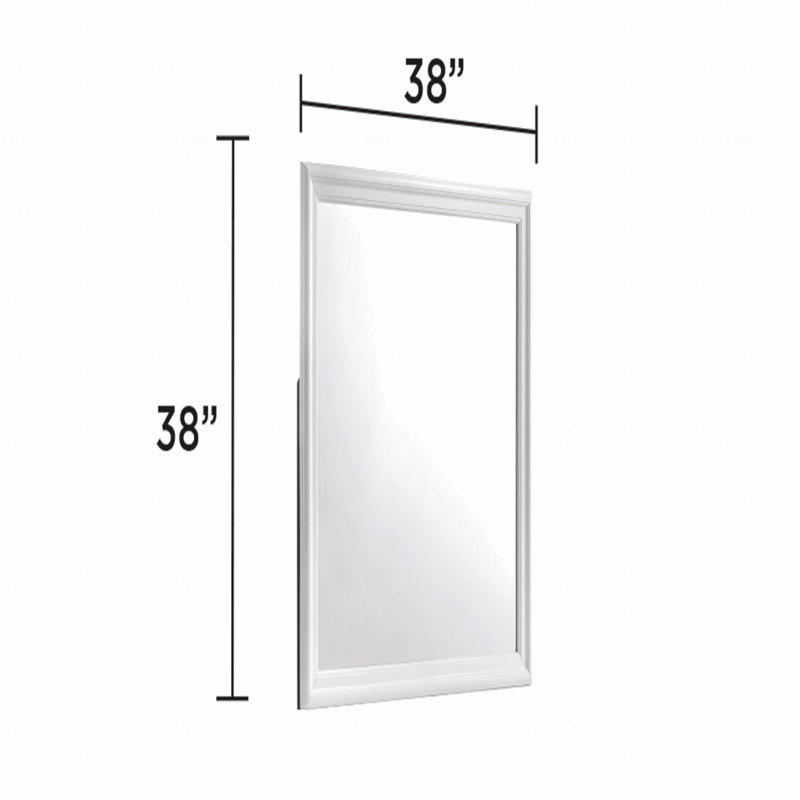Miroir d'appoint moderne avec cadre en bois, Blanc