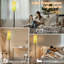 Lampe sur pied douce jaune vert dégradé abstrait moderne à intensité variable avec télécommande interrupteur au pied abat-jour abat-jour haut lampadaire pour salon chambre bureau