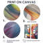 Art mural rétro sur toile, feuilles et pastel rétro arc-en-ciel Boho-114717443-114717441-114717439