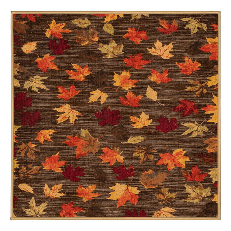  Tapis lavable feuilles d'automne, Carré 8 pi