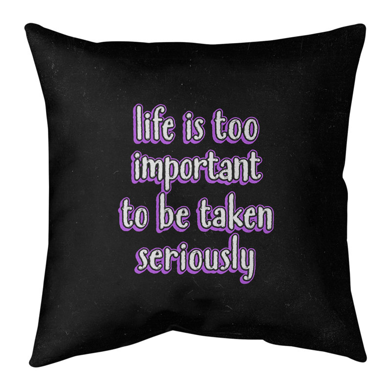 Coussin Life & Levity, 20 po x 20 po, Mauve, Polyester/ Bourre en polyester