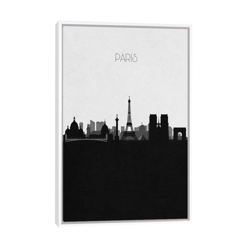 Paris France City Skyline by Ayse Deniz Akerman - Print on Canvas