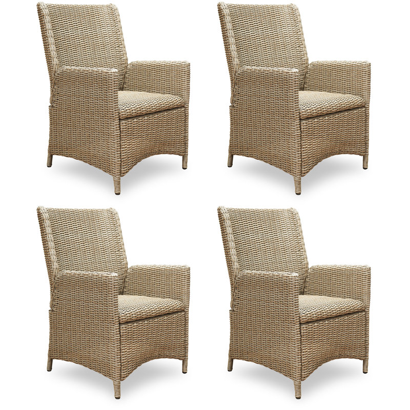 Ensemble de 4 chaises de patio en rotin