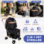 Poussette double pour chiens et chats, cadre pliable, sac de transport convertible 3-en-1, roues antichoc, système de frein, laisses de sécurité fixes pour animaux de compagnie de petite et moyenne taille dans les maisons multi-animaux-133962652