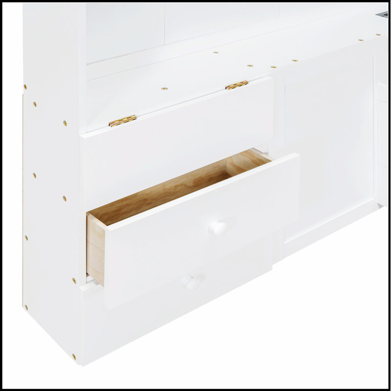 Lit House avec fenêtre et tiroirs de chevet, lit plateforme avec tablettes, prises et USB pour un confort et un rangement modernes