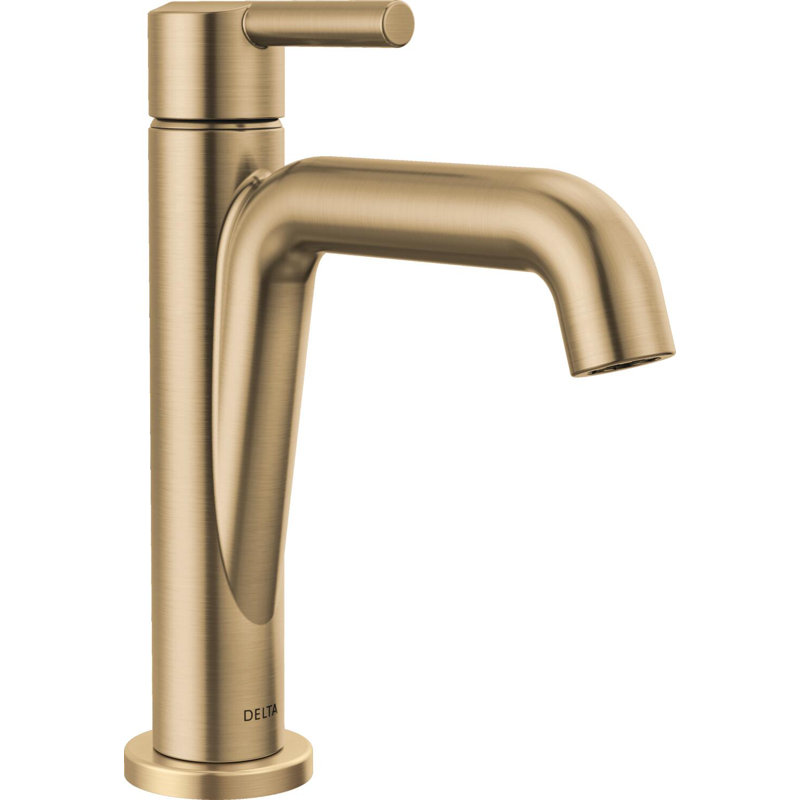 Delta Nicoli Brushed Gold Bathroom Faucet, Single Hole Bathroom Sink Faucet for Vanity, Push-Pop Drain Assembly, Champagne Bronze