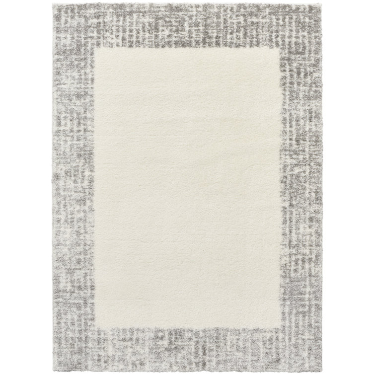 Pernell Ivory Grey Shag Indoor Rug