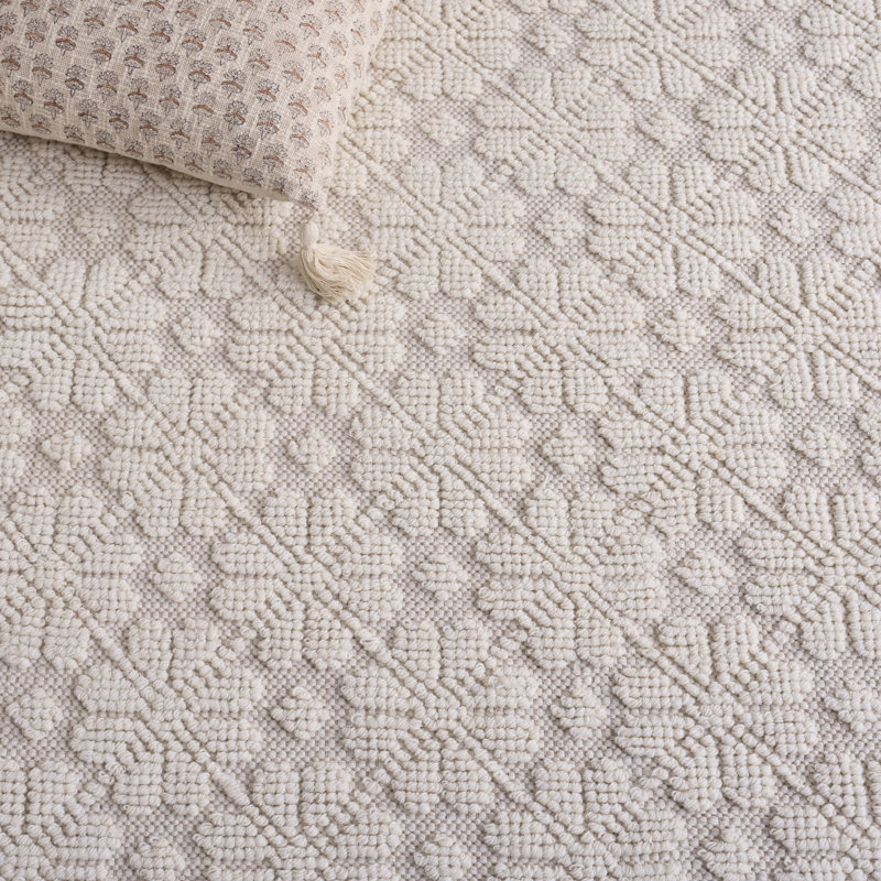 Tapis géométrique en laine / coton tissé à la main Vermont, Rectangle 8 pi x 10 pi
