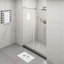 Porte de douche 60 po x 76 po, verre trempé transparent de 3/8 po de style nickel brossé et imperméable, s'installe sans problème, rapidement
