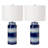 Keleni Ceramic Blue White Coastal Inspired Masterpiece Table Lamp 3-Way Switch