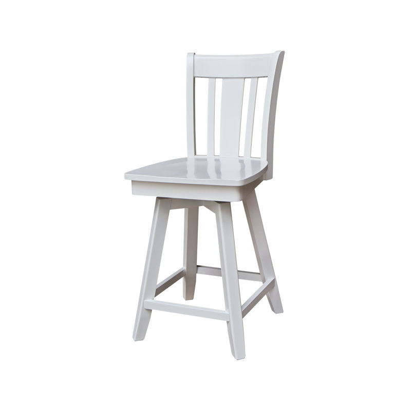 Tabouret de comptoir pivotant 24 po Derene, Blanc