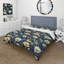 Ensemble de housse de couette à motif floral bohème chic ivoire et bleu-324240224
