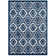 Kalinda Rustic Vintage Moroccan Trellis 5x8 Area Rug in Beige, Moroccan Blue and Ivory