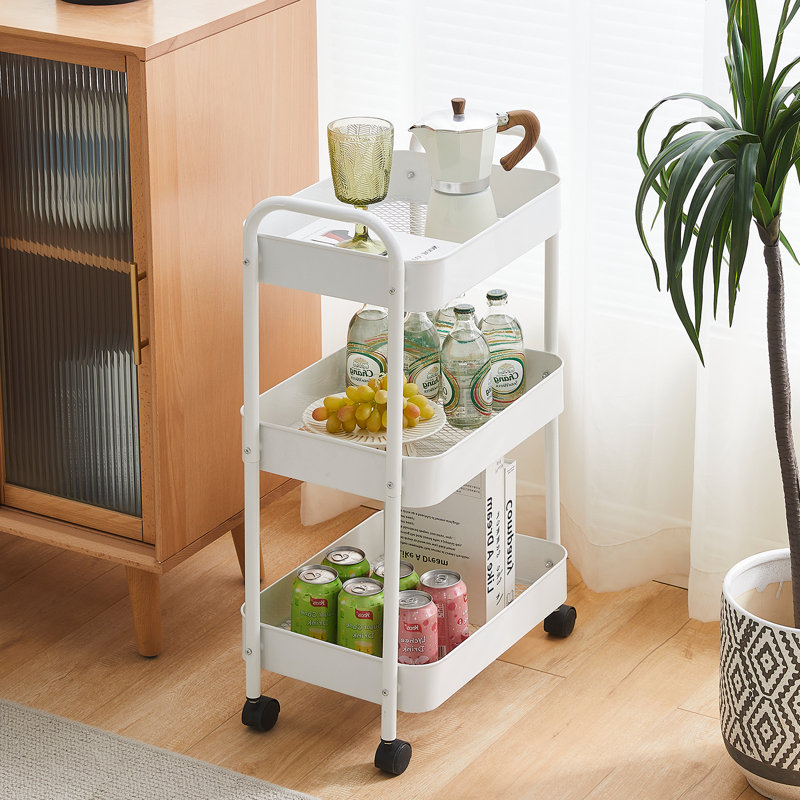 Kysa Metal Kitchen Cart, White