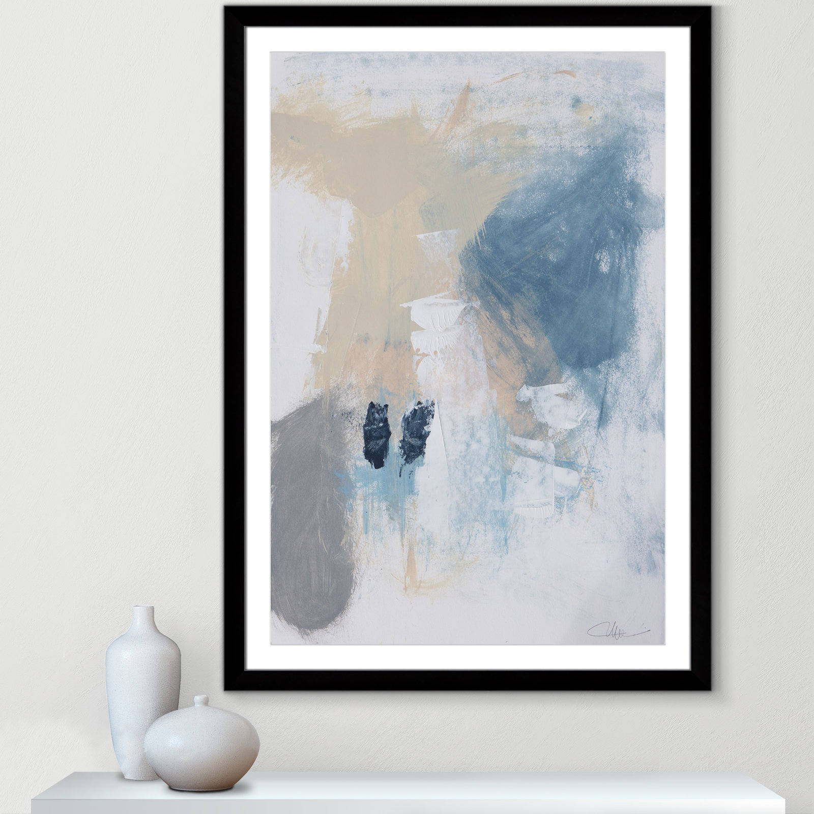 Coastal Carnival Collection "Coastal Carnival II" Print, Black Single Picture Framed Paper, White, 49" H x 35" W x 1.25" D