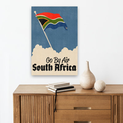 South Africa Air Travel Retro Vintage Abstract Landscape Nature Wall Art