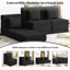 Canapé convertible convertible en tissu-1152133400