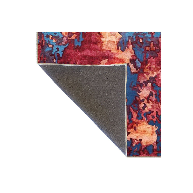 Tapis décoratif moderne à motif abstrait bleu lavable à la machine, Sous-tapis rectangulaire 2 pi 6 po x 4 pi 11 po