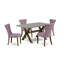L'ensemble de table de salle à manger 5 pièces comprend une table de cuisine rectangulaire avec pieds en X et 4 chaises de salle à manger Parsons en tissu Dahlia-1972294730-1972294734-1972294735