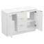 Meuble-lavabo moderne (avec meuble-lavabo et lavabo), rangement en panneau de fibres à densité moyenne blanc de 47,8 po