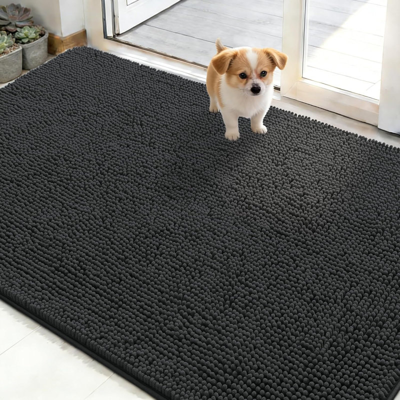 Tapis de porte absorbant antidérapant, Gris foncé, 48" x 30"