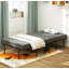 Lit pliant portatif simple avec matelas en mousse à mémoire de forme et roues verrouillables