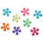 iDesign Floral Plastic Non-Slip Blumz Tub Treadz for Shower, Bathtub, Set of 8, Multi-Colored