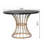 Rustique - Table ronde moderne de 42 pouces en placage de chêne noir, base en fer doré pour coin-repas en placage de cuisine de 42 po avec base industrielle, bon petit loft