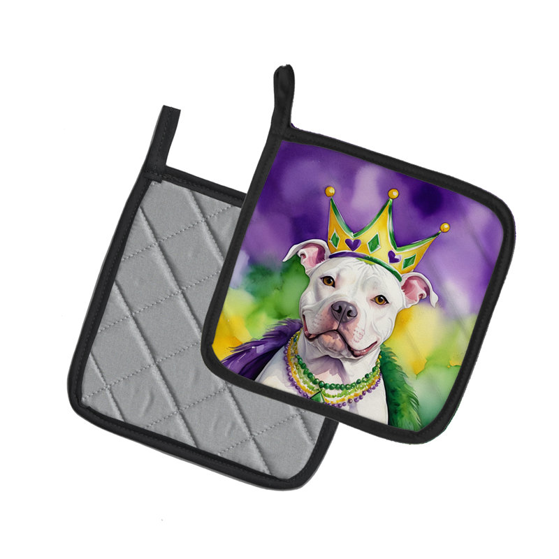 Pit Bull Terrier King of Mardi Gras - paire de poignées