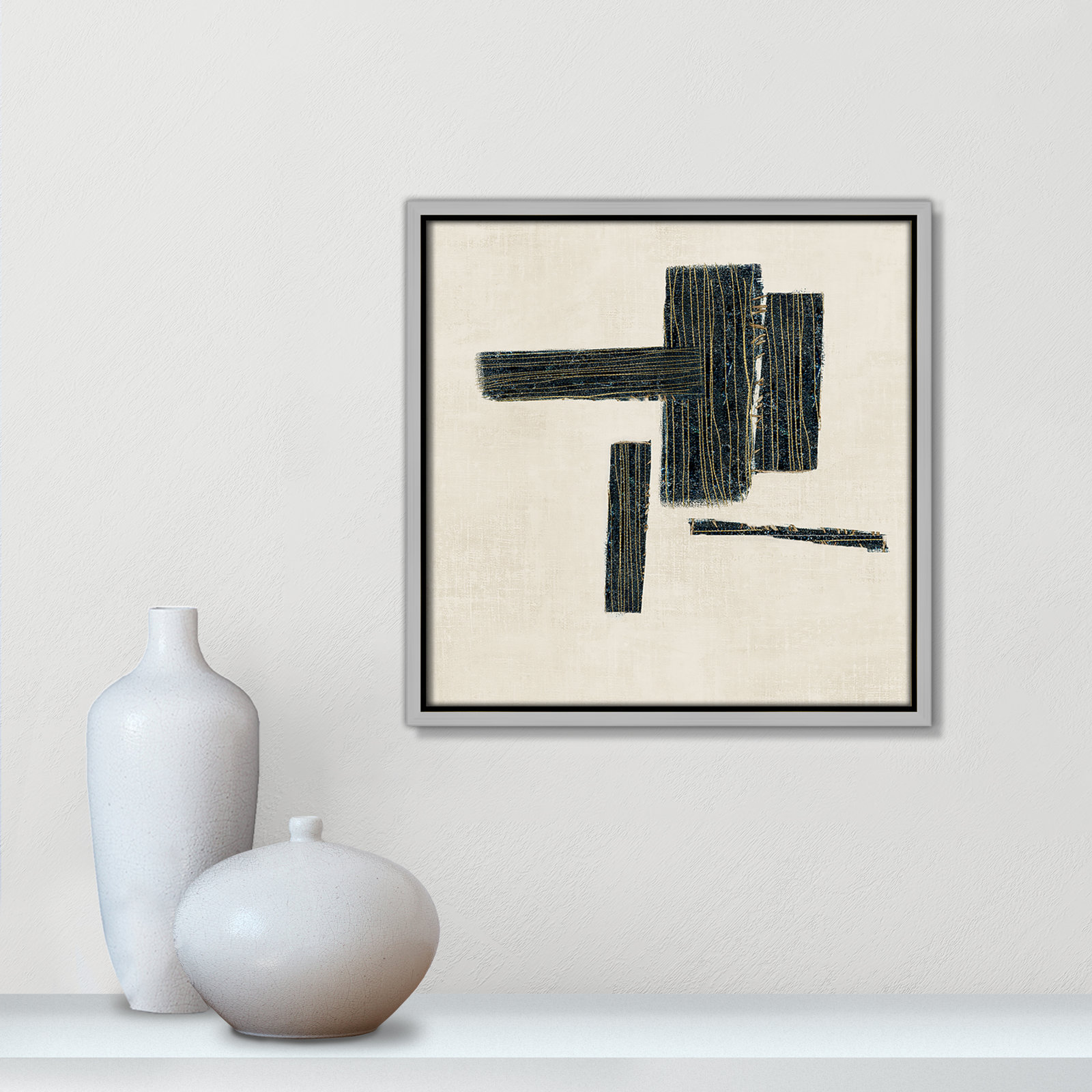 Copeland "Stitched II" Print, Silver, 13.5" H x 13.5" W