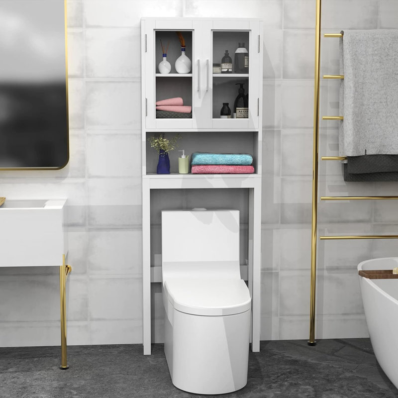 Armoire de rangement pour toilette, 22,5 x 7 x 64 po, blanc