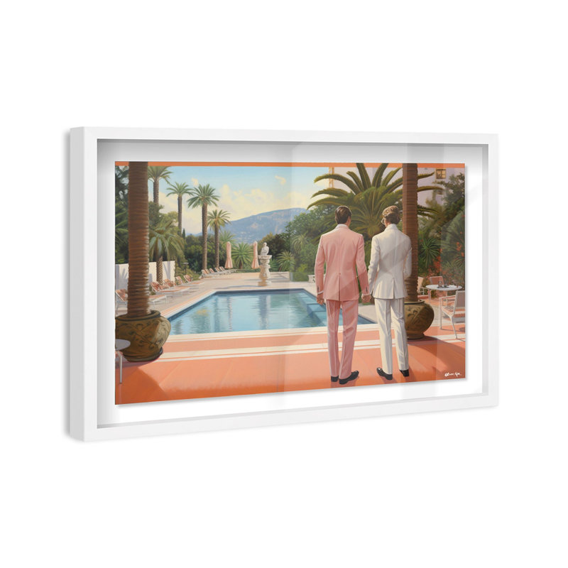 Poolside Romance Duo Shadowbox by Oliver Gal, 11.5" H x 16.5" W, White