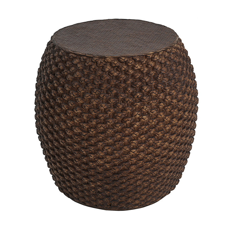 Faux Rattan Side Table