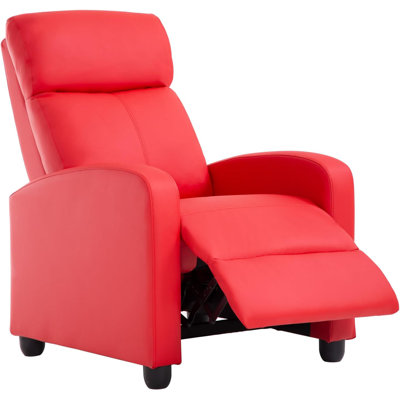 Modern Recliner Chair For Living Room - Wingback Push Back Reclining Sofa With Lumbar Support And Lift-Up Footrest, Ergonomic Home Theater Seating