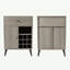 Armoire à vin moderne gris, tiroir simple, armoire simple avec support à vin amovible