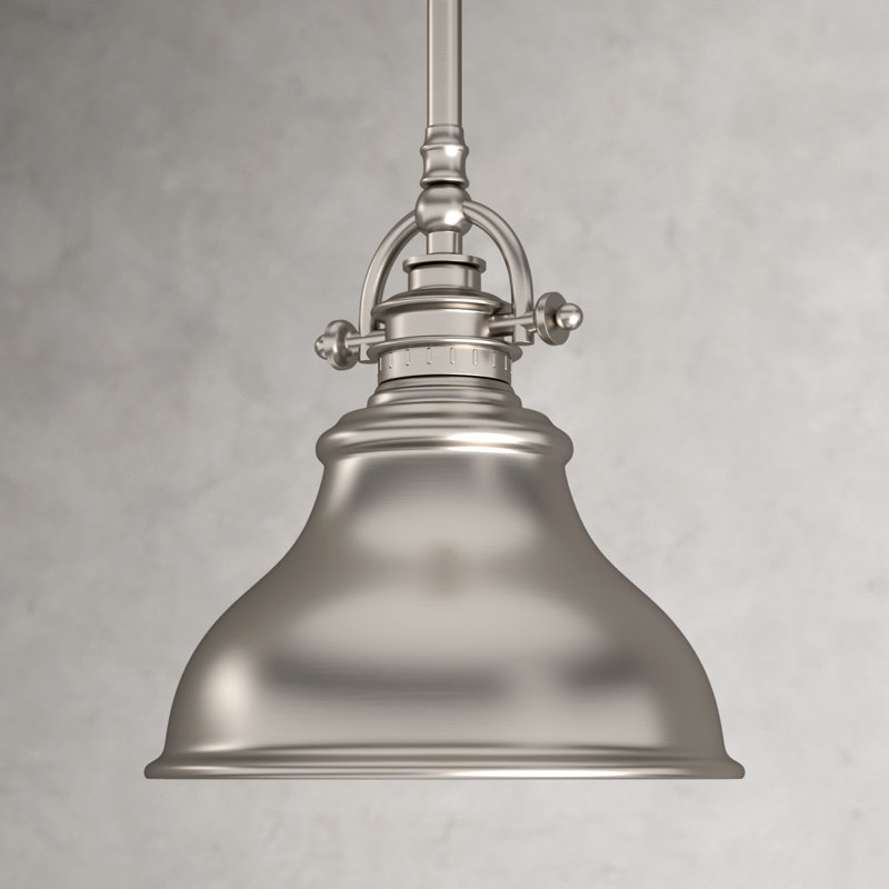 Rosalyn Cadmus - Light Single Dome Pendant, Brushed Nickel, 9" H x 8" W x 8" D