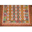 Tapis oriental multicolore en laine Kilim 4 x 6