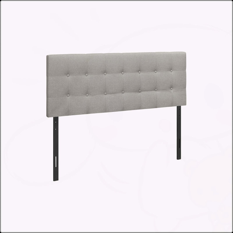 Bed, Headboard Only, Bedroom, Upholstered, Linen Look, Transitional, Gray, Queen
