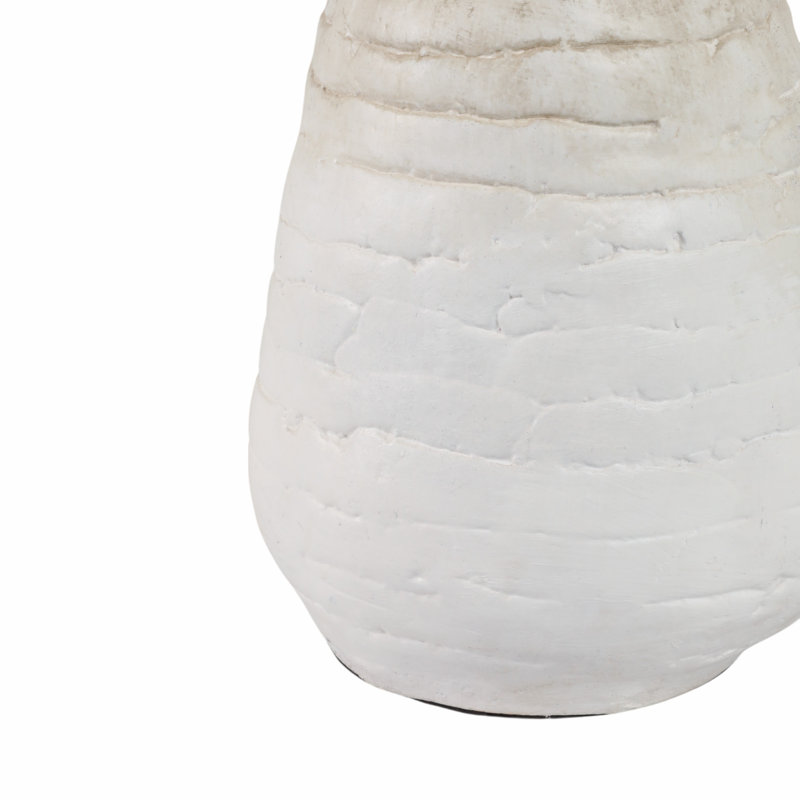 Vase Pottery Terracotta Handcrafted Look 18 Inch Ivory Tan for Home Office Bedroom Living Room.
