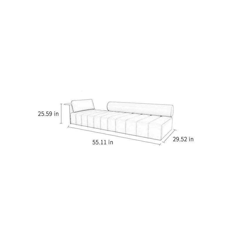 Méridienne moderne, simple et créative pour la maison, Accoudoir à gauche (vu de face)