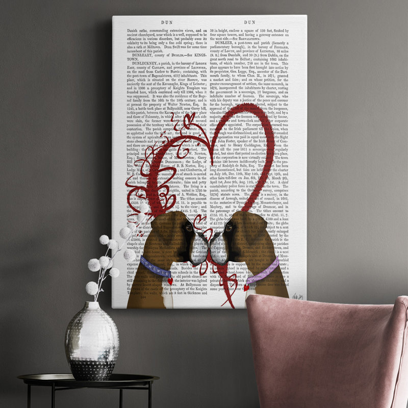 «Boxer Love», impression sur toile tendue, H 27 po x l 16 po x P 1 po