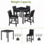 Ensemble de table 5 pièces à hauteur de comptoir, ensemble de table de cuisine en bois avec table carrée et 4 chaises rembourrées, ensemble de table de salle à manger à hauteur de comptoir avec décoration en cristal et ensemble de chaises pour la cuisine, la salle à manger, noir
