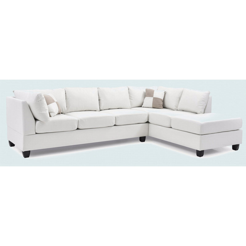 Canapé modulaire moderne avec méridienne, Blanc