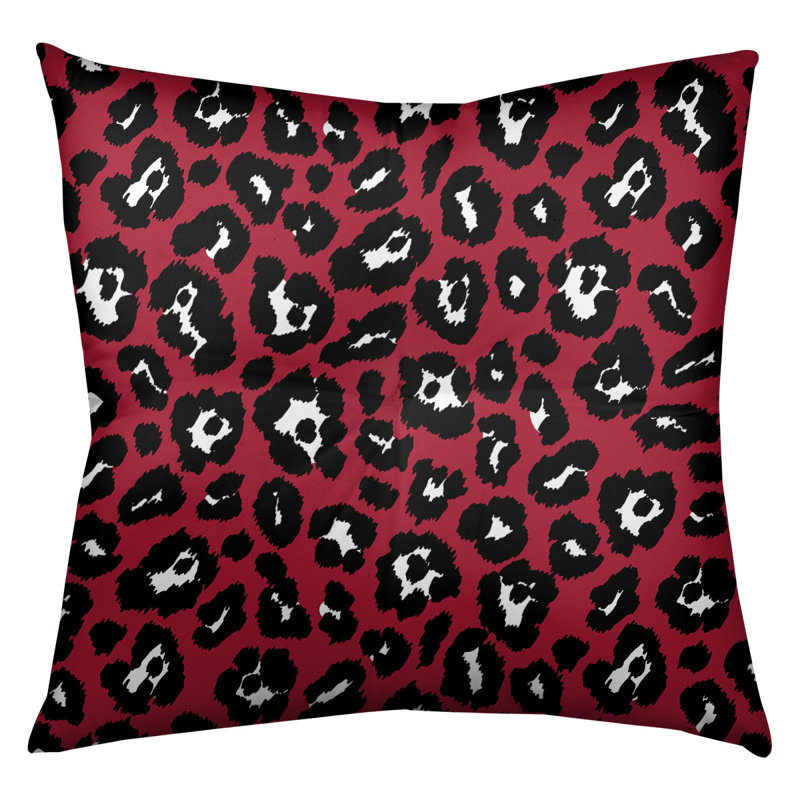 Housse et insert de coussin carré touffeté, Rouge / noir / blanc, H 26 po x l 26 po x P 3 po