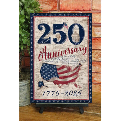 Plaque en métal America 250th Birthday