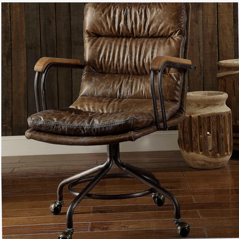 Chaise de bureau pivotante avec roulettes Retro whiskey