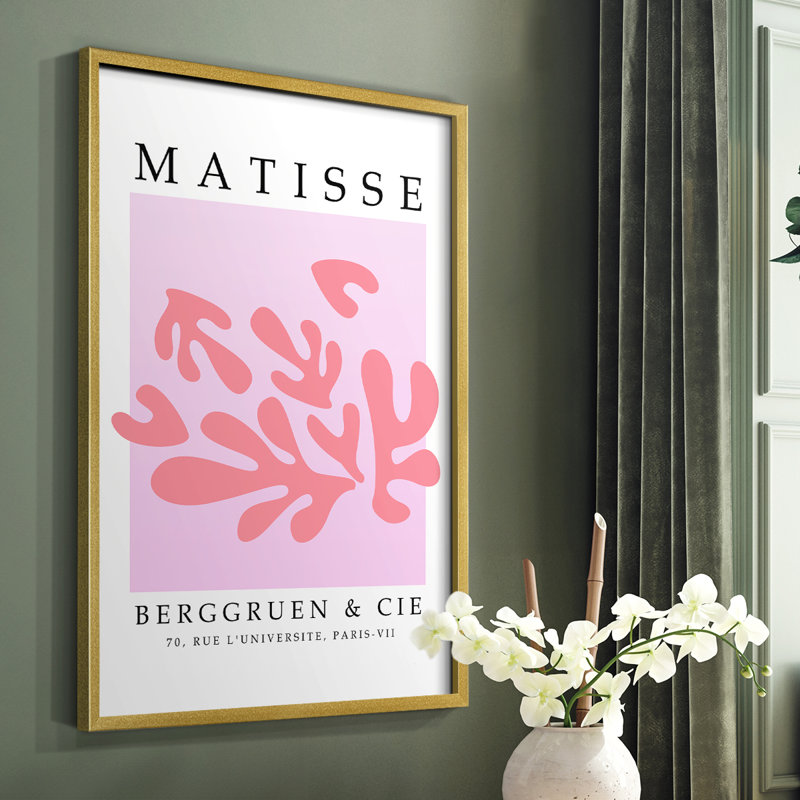 Matisse CECXLII, reproduction encadrée - bois massif, H 10 po x l 8 po, Or